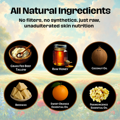 Tallow & Raw Honey Body Balm (Golden Orange Scent)